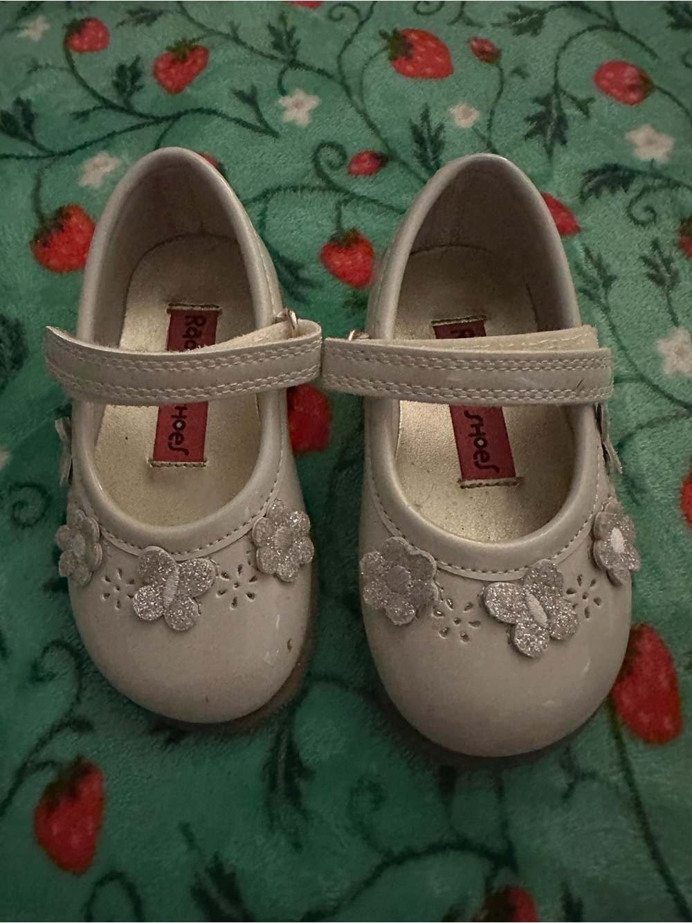 Rachel Shoes Cream Floral Mary Jane Girls' Dress Shoes